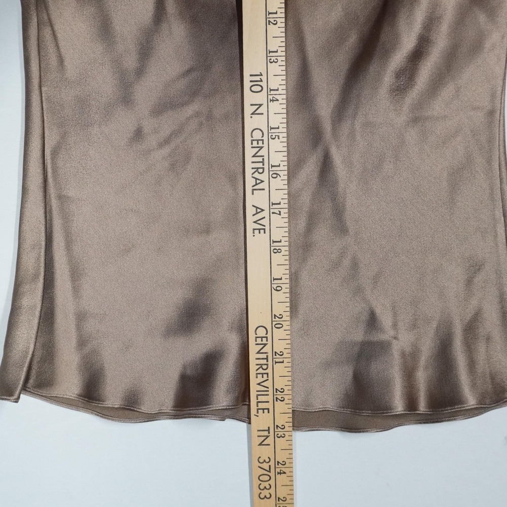 Y2K John Galliano Bronze Satin V-Neck Babydoll Cowl Back Blouse France NWT 38 - Picture 11 of 14